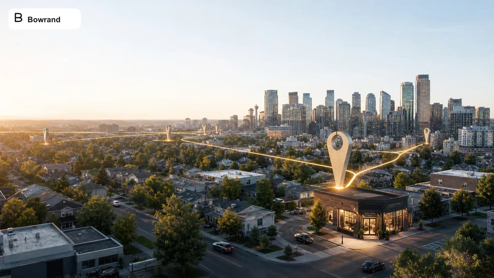 Calgary map and business profile checklist showing accurate details services reviews and website support