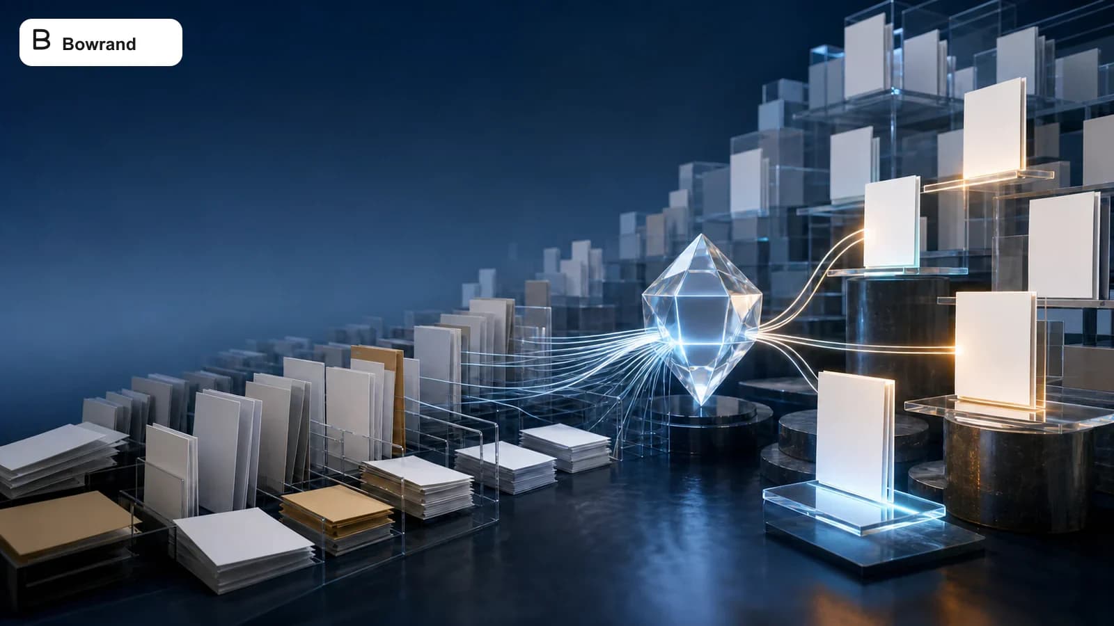 Business website flowing through crawling indexing retrieval and source presentation across AI search systems