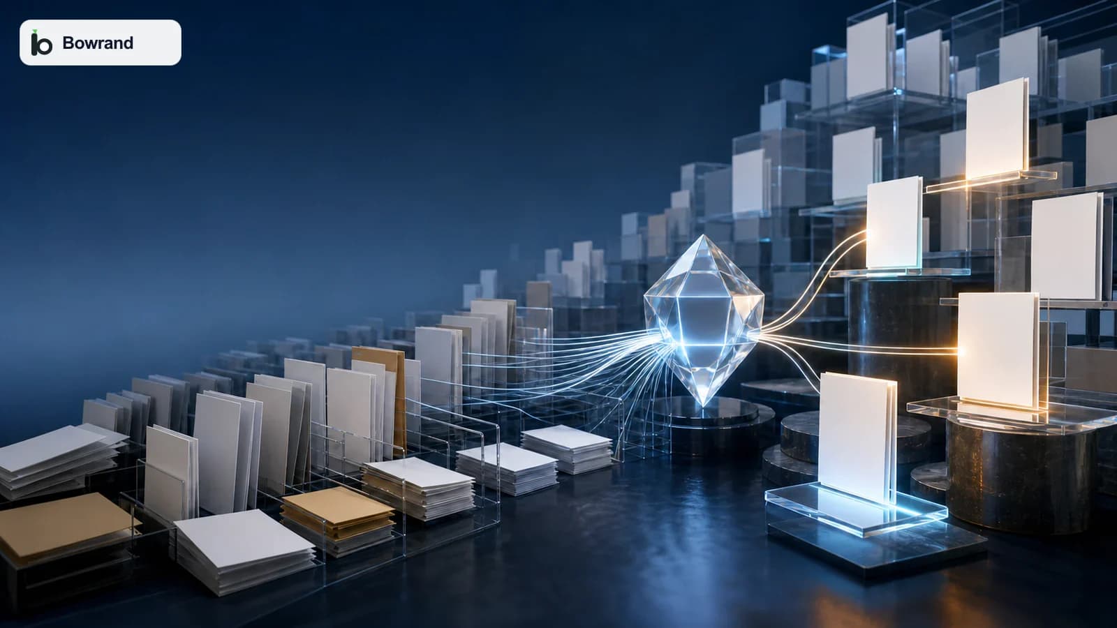 Business website flowing through crawling indexing retrieval and source presentation across AI search systems