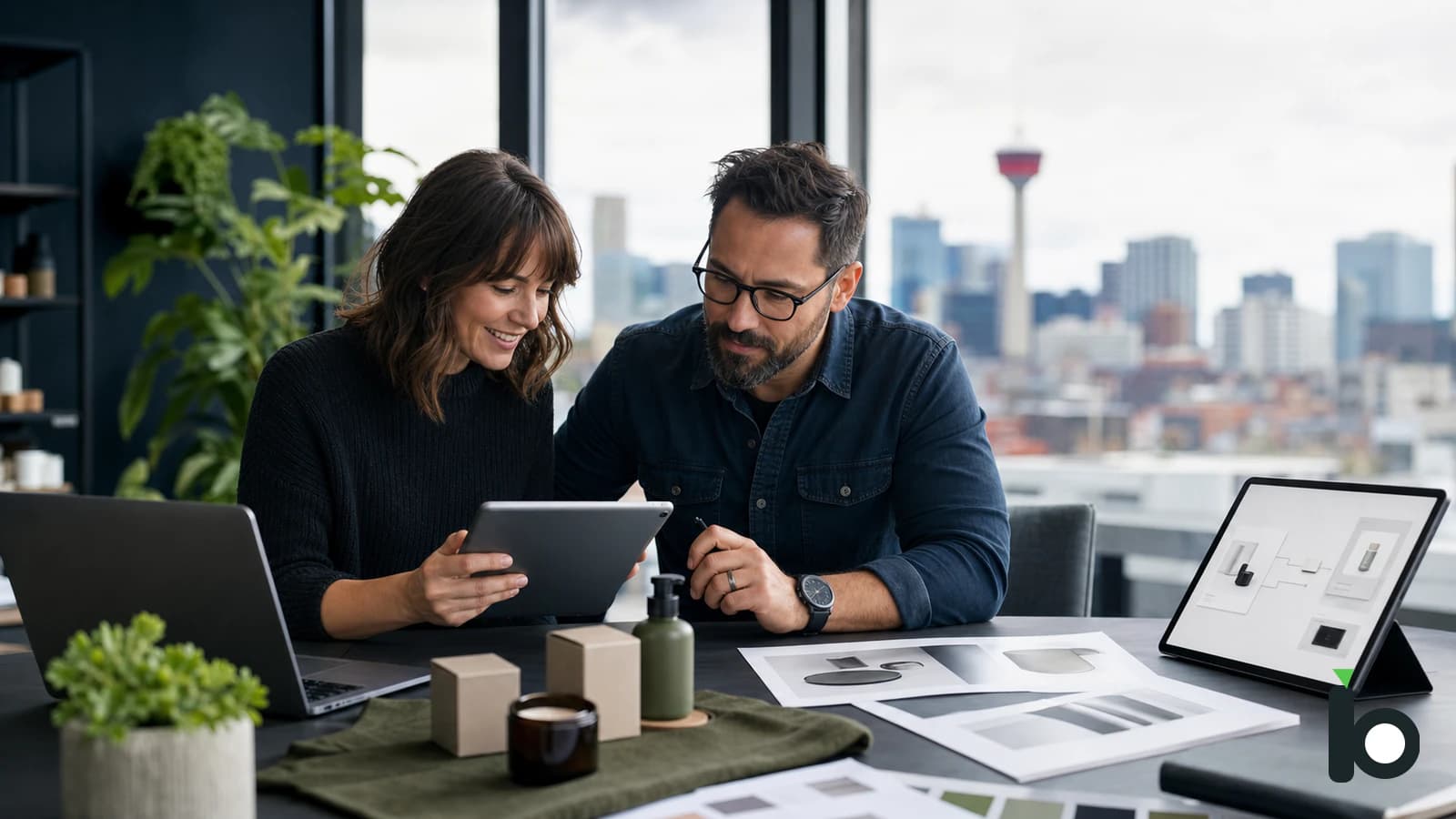 Calgary ecommerce strategy session reviewing products and a digital storefront journey