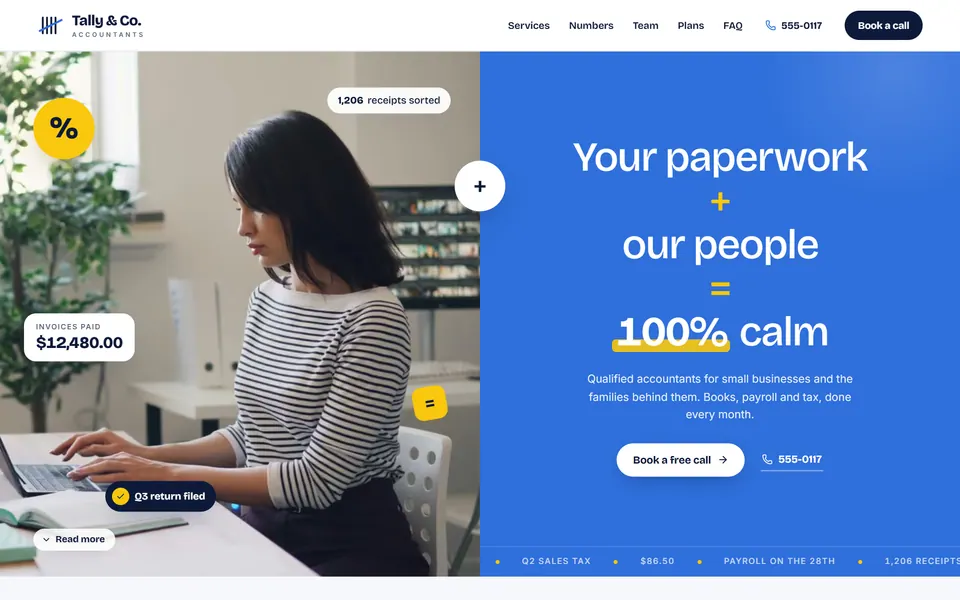Tally & Co. website design