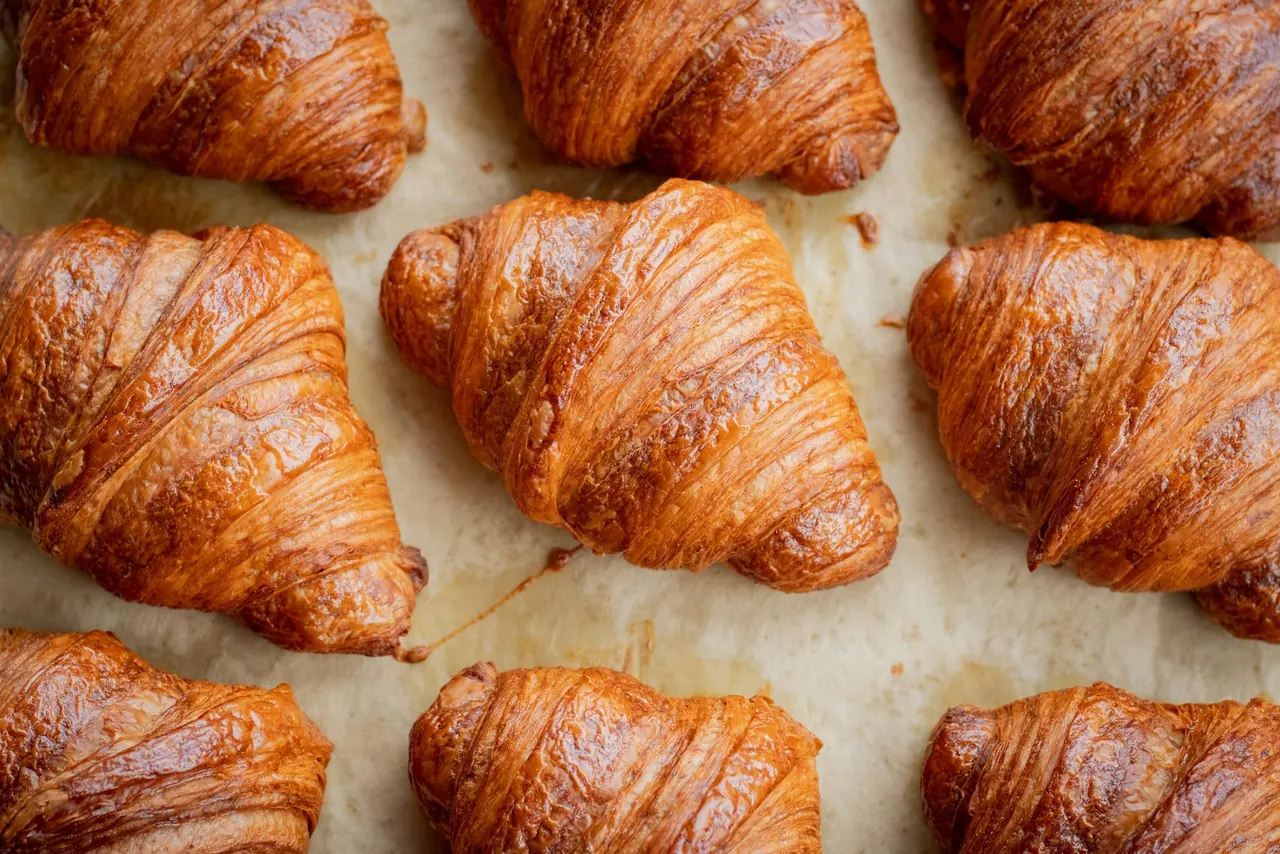 Golden pastries fresh out of the oven