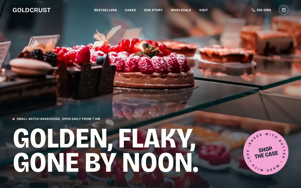 Goldcrust Bakehouse website design