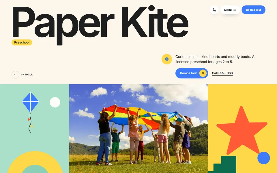 Paper Kite Preschool website design