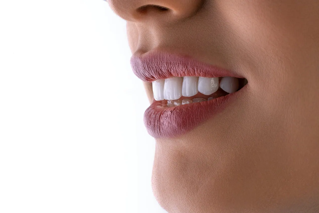 A close up of a bright, natural looking smile