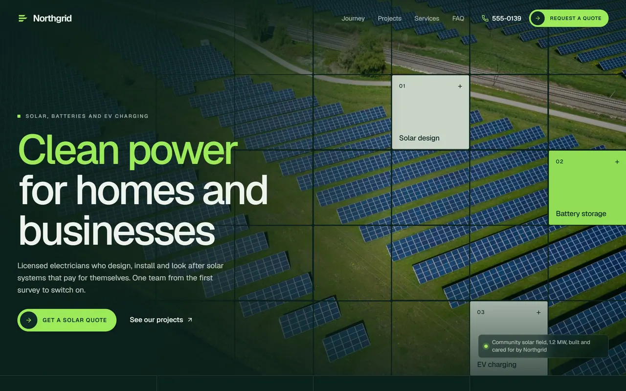 Northgrid Electric: the website on a desktop