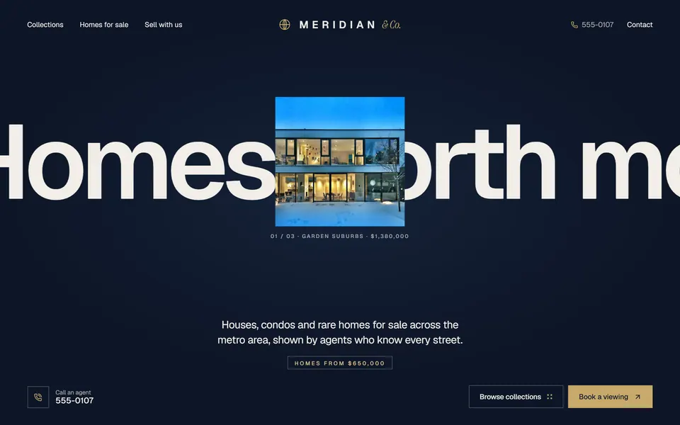 Meridian & Co. Realty website design