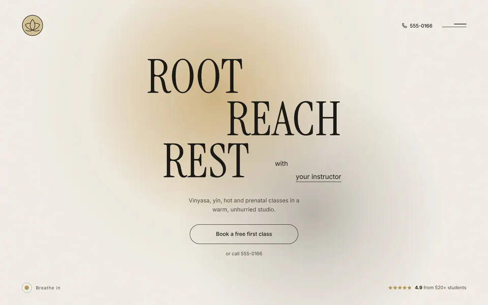 Aura Yoga website design