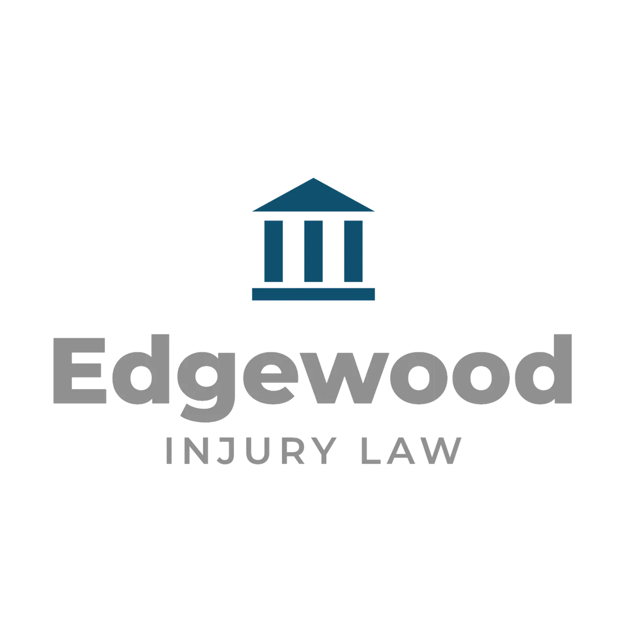 Edgewood Injury Law logo, a navy column mark above grey lettering