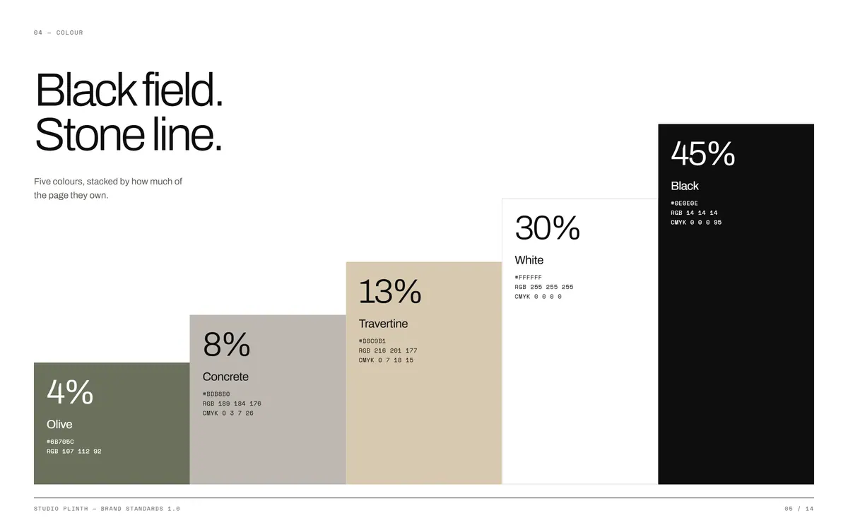 Studio Plinth brand book, Colour