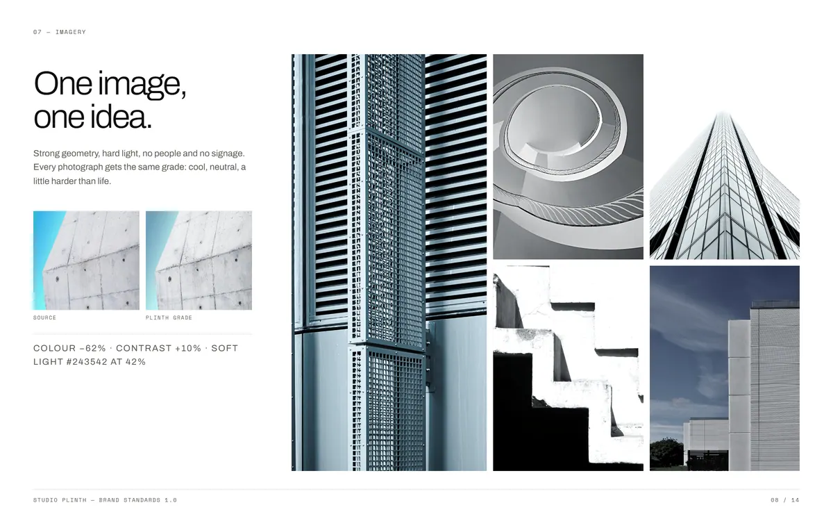 Studio Plinth brand book, Imagery