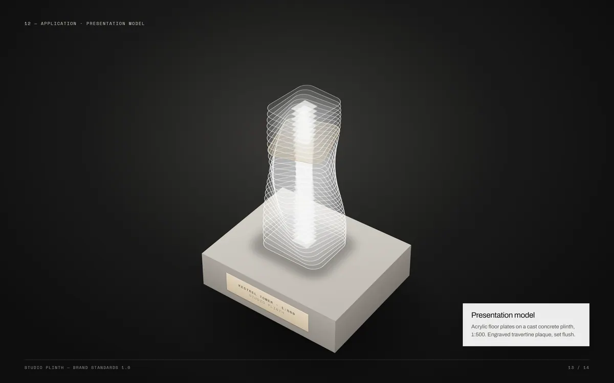 Studio Plinth brand book, Presentation model