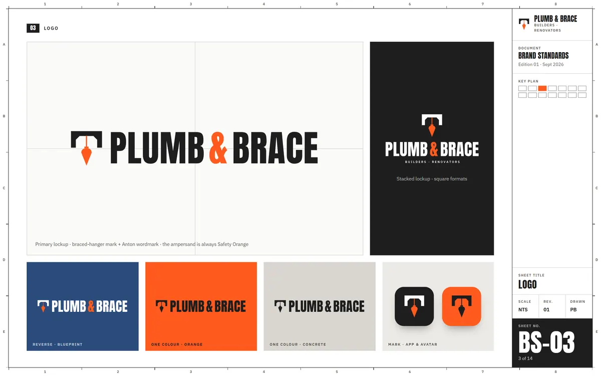 Plumb & Brace brand book, Logo