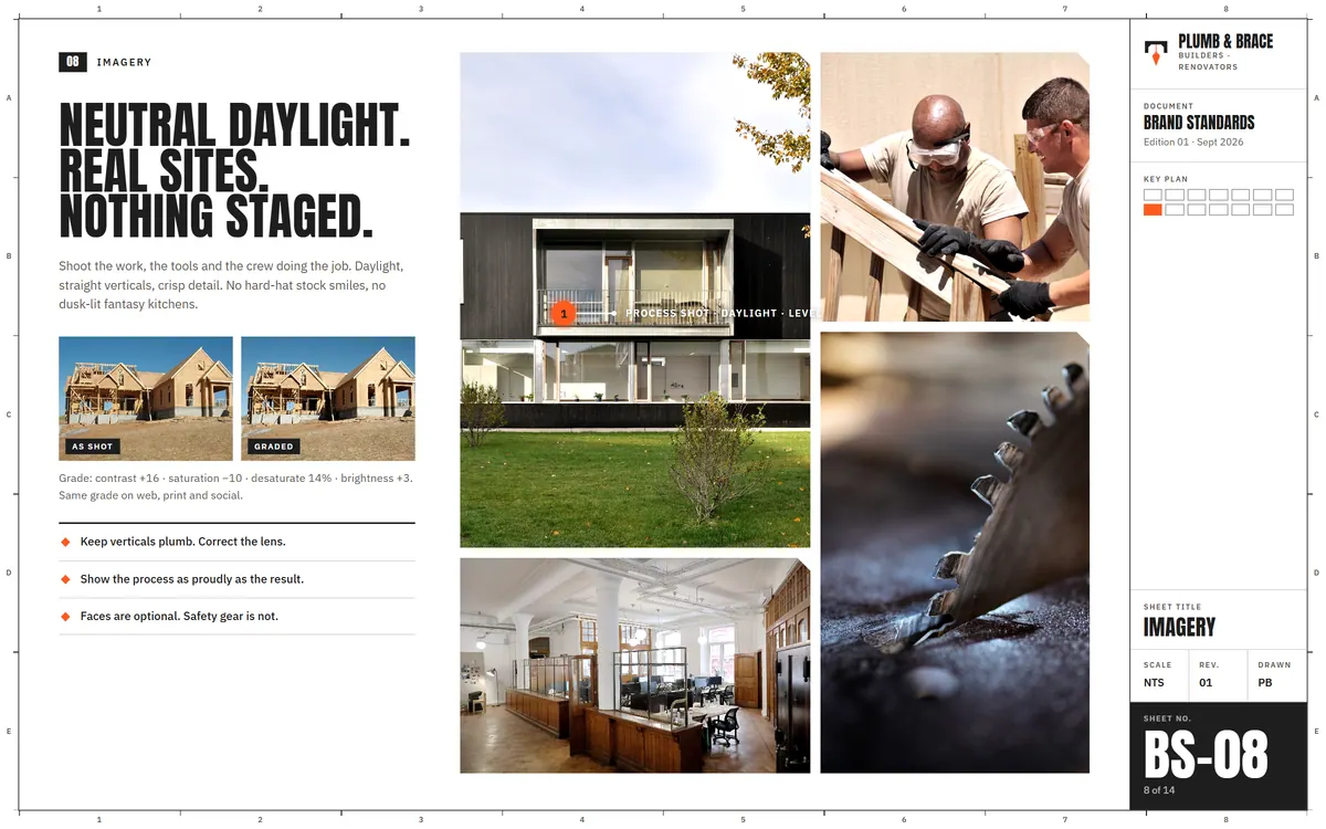 Plumb & Brace brand book, Imagery