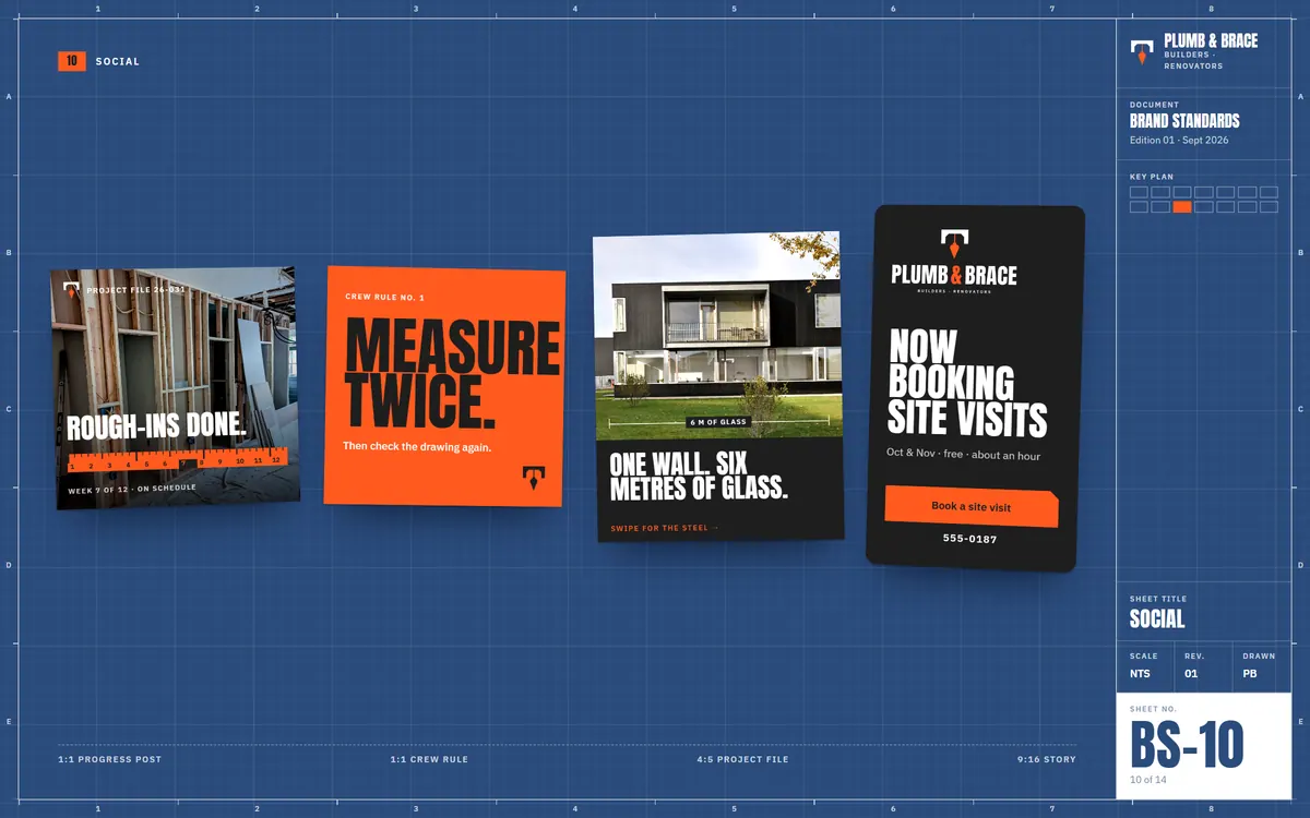 Plumb & Brace brand book, Social