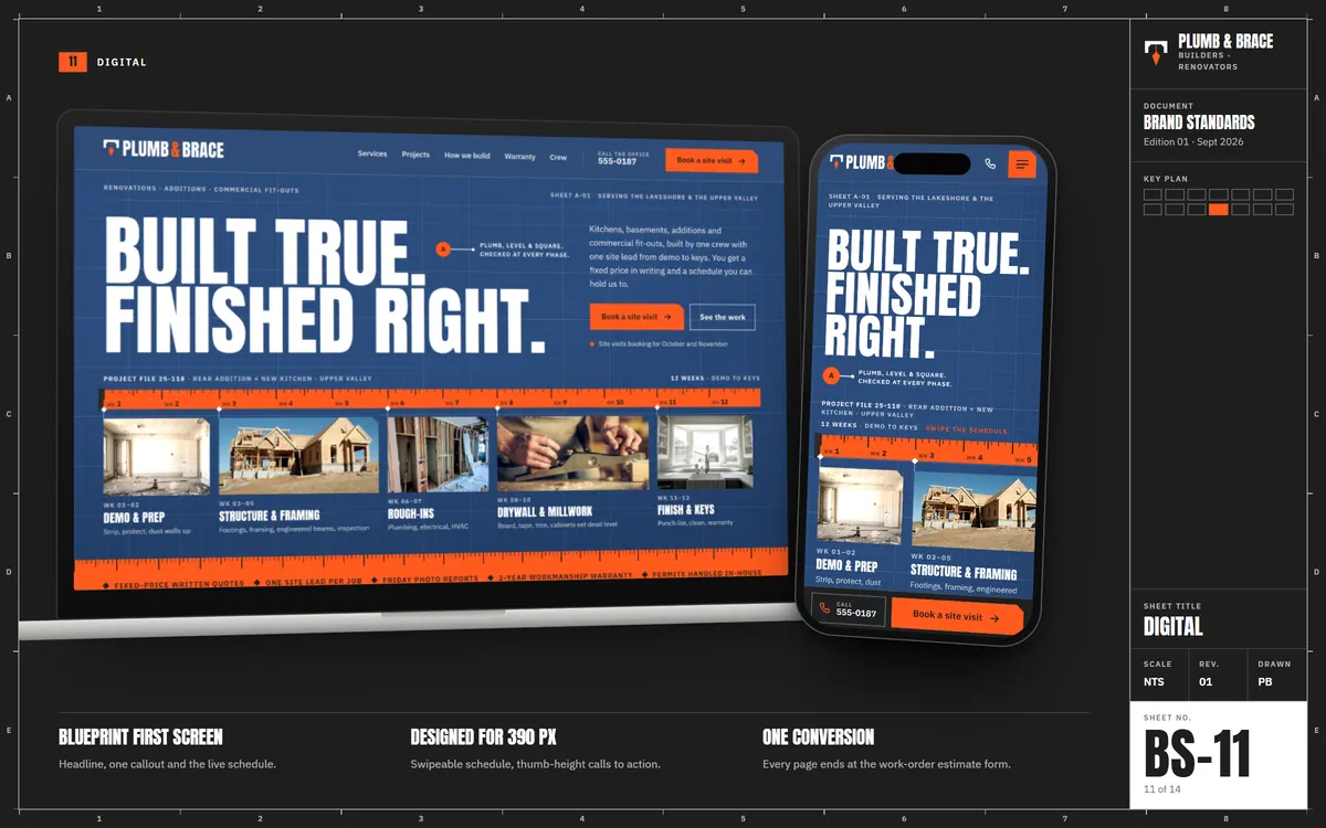 Plumb & Brace brand book, Digital