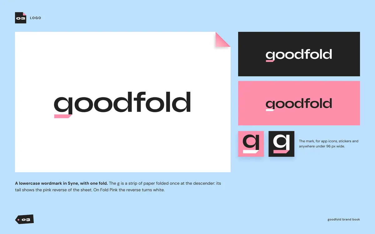 goodfold brand book, Logo