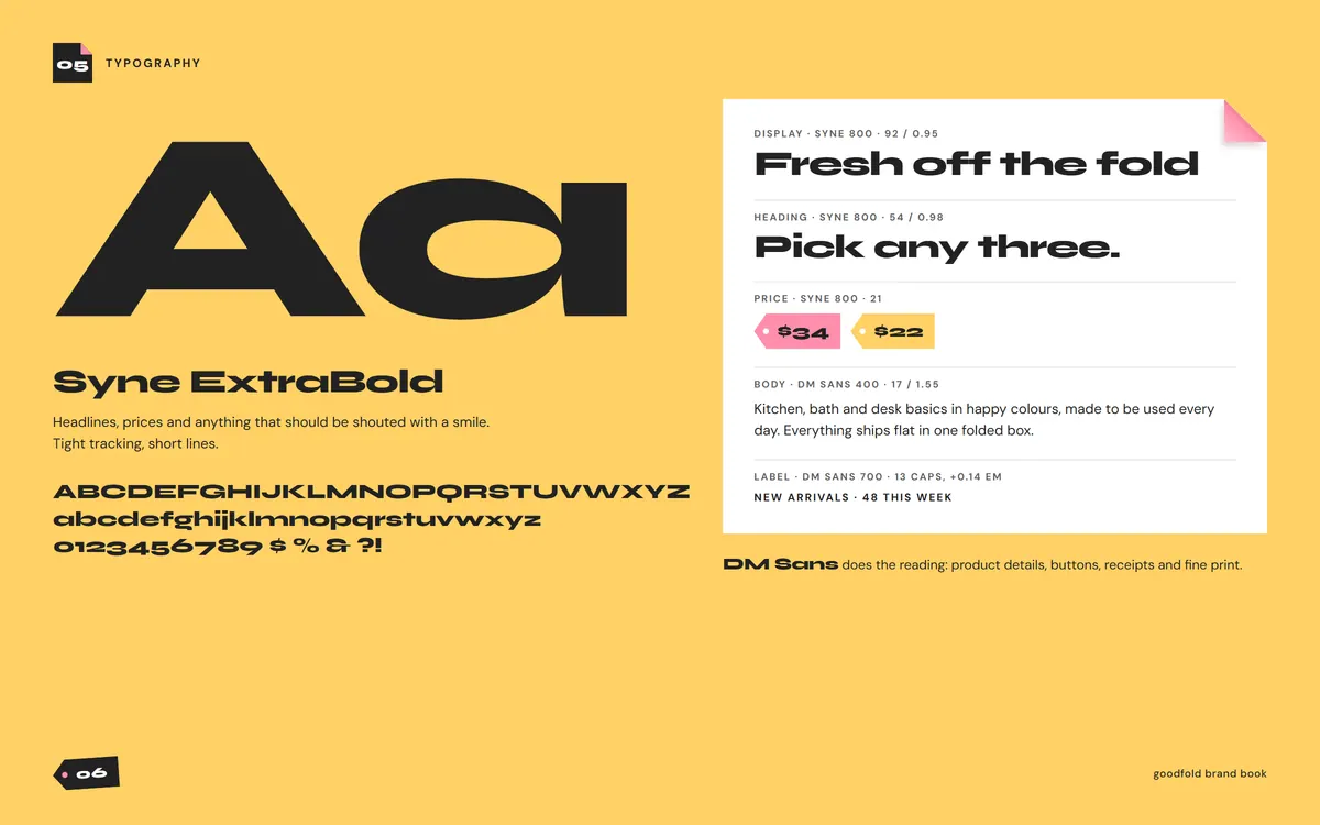 goodfold brand book, Typography