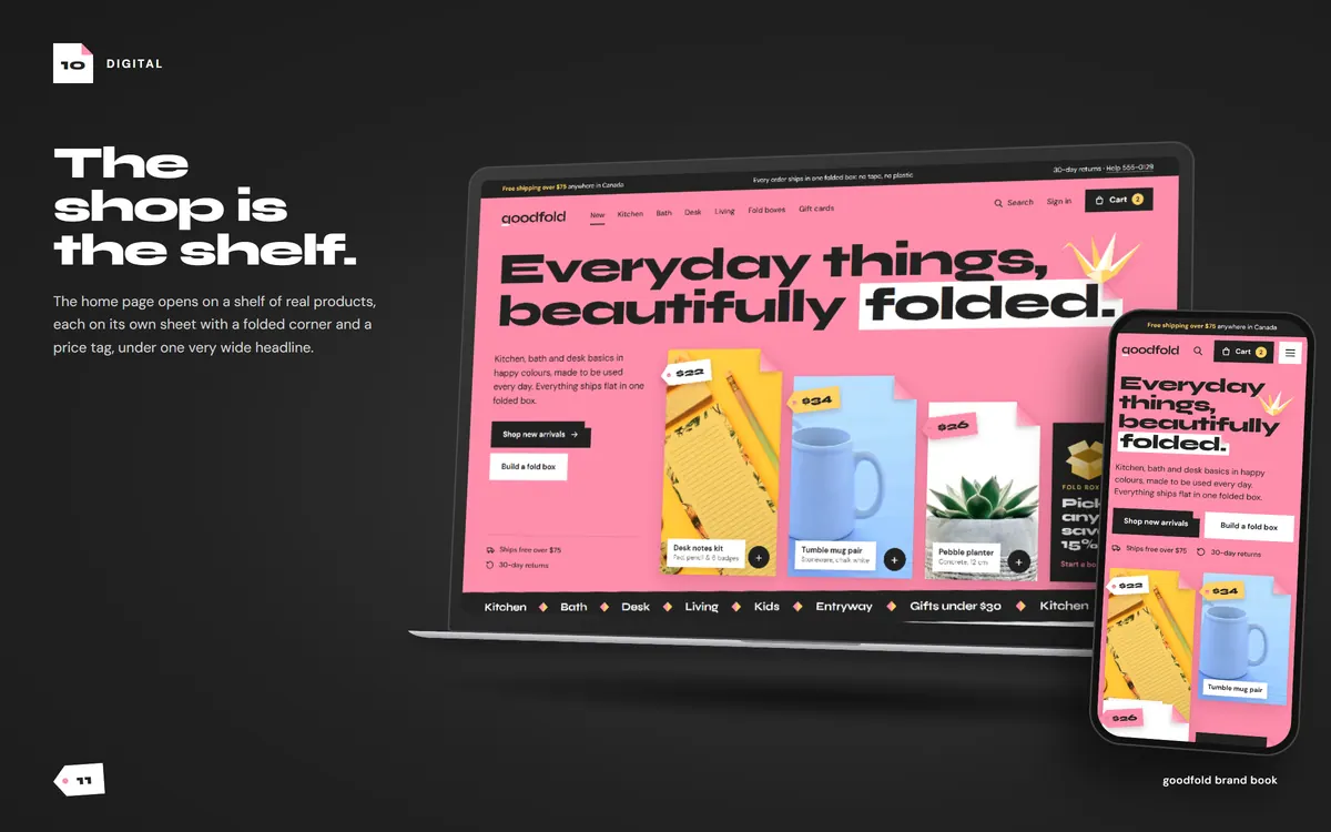 goodfold brand book, Digital