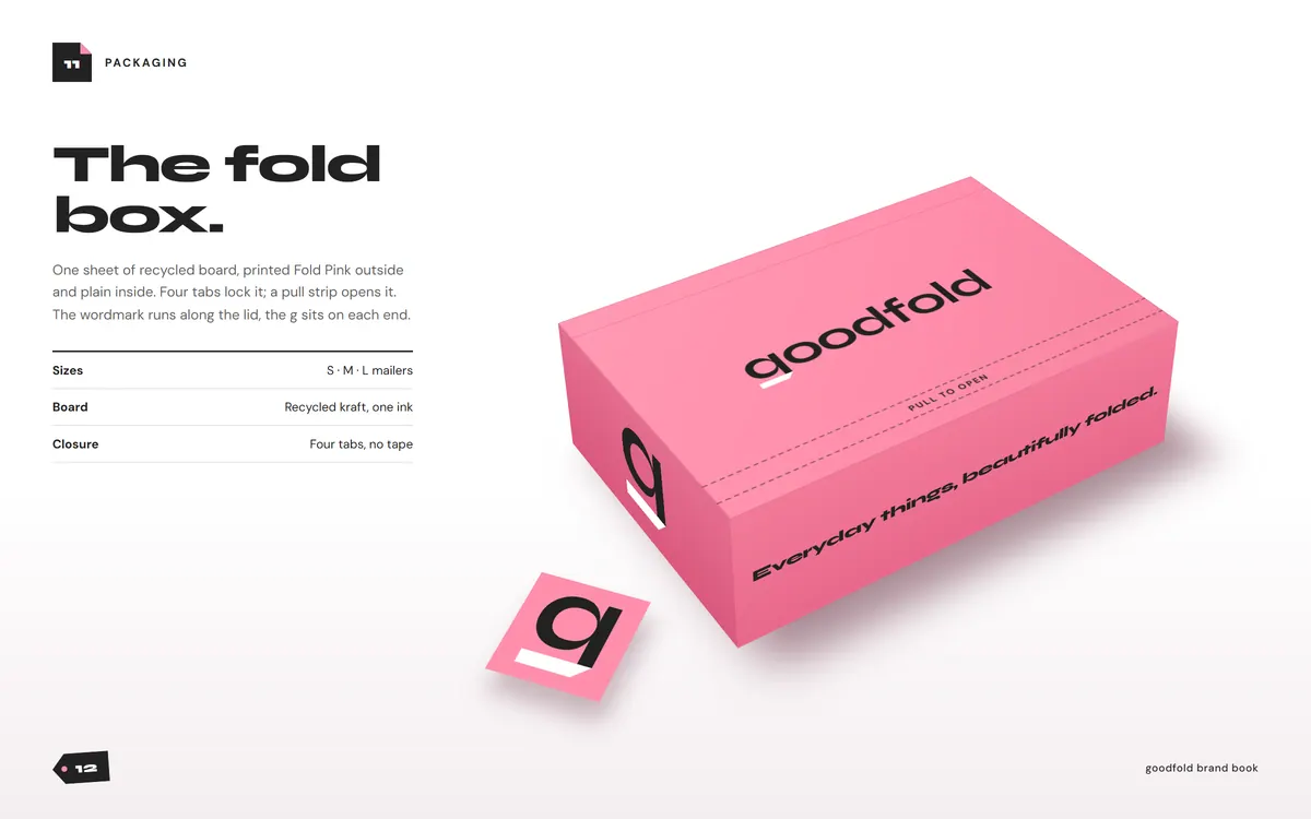 goodfold brand book, Packaging