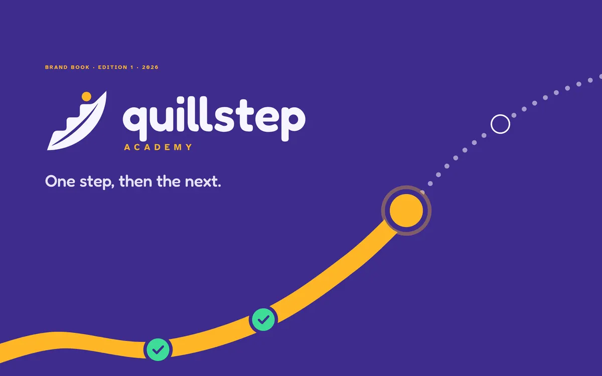 Quillstep Academy brand book cover