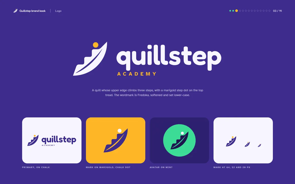 Quillstep Academy brand book, Logo