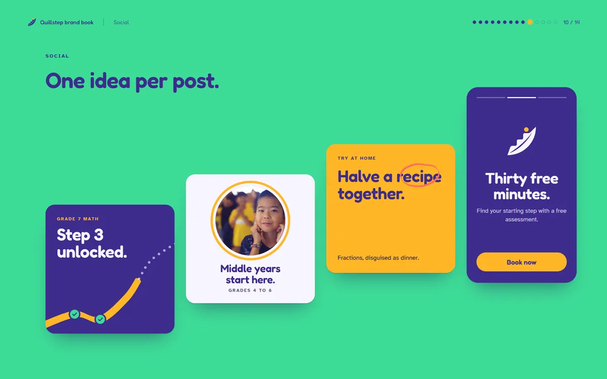 Quillstep Academy brand book, Social
