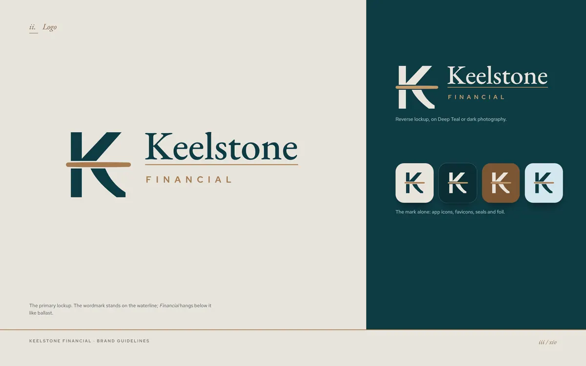 Keelstone Financial brand book, Logo