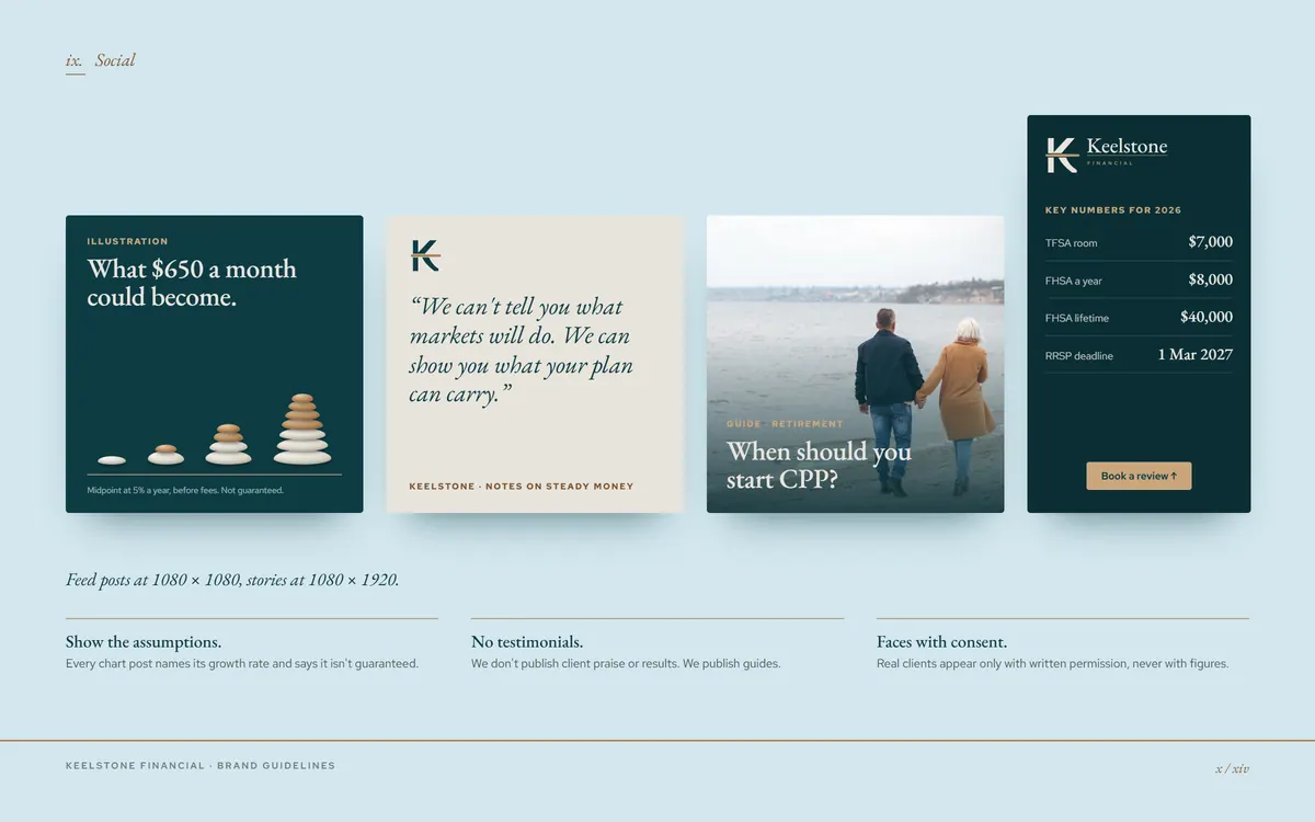 Keelstone Financial brand book, Social