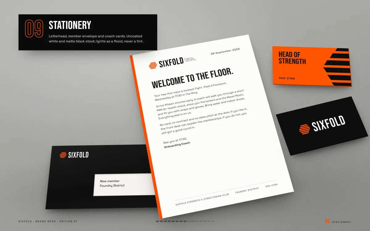 SIXFOLD brand book, Stationery