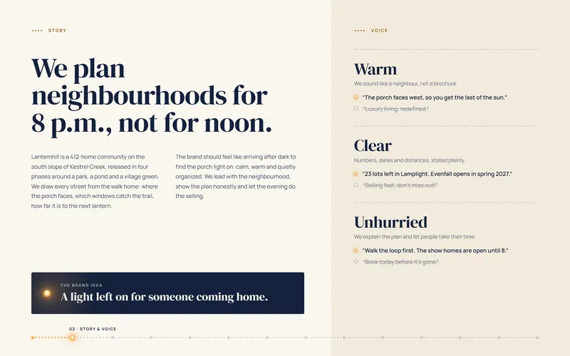 Lanternhill brand book: Story & voice