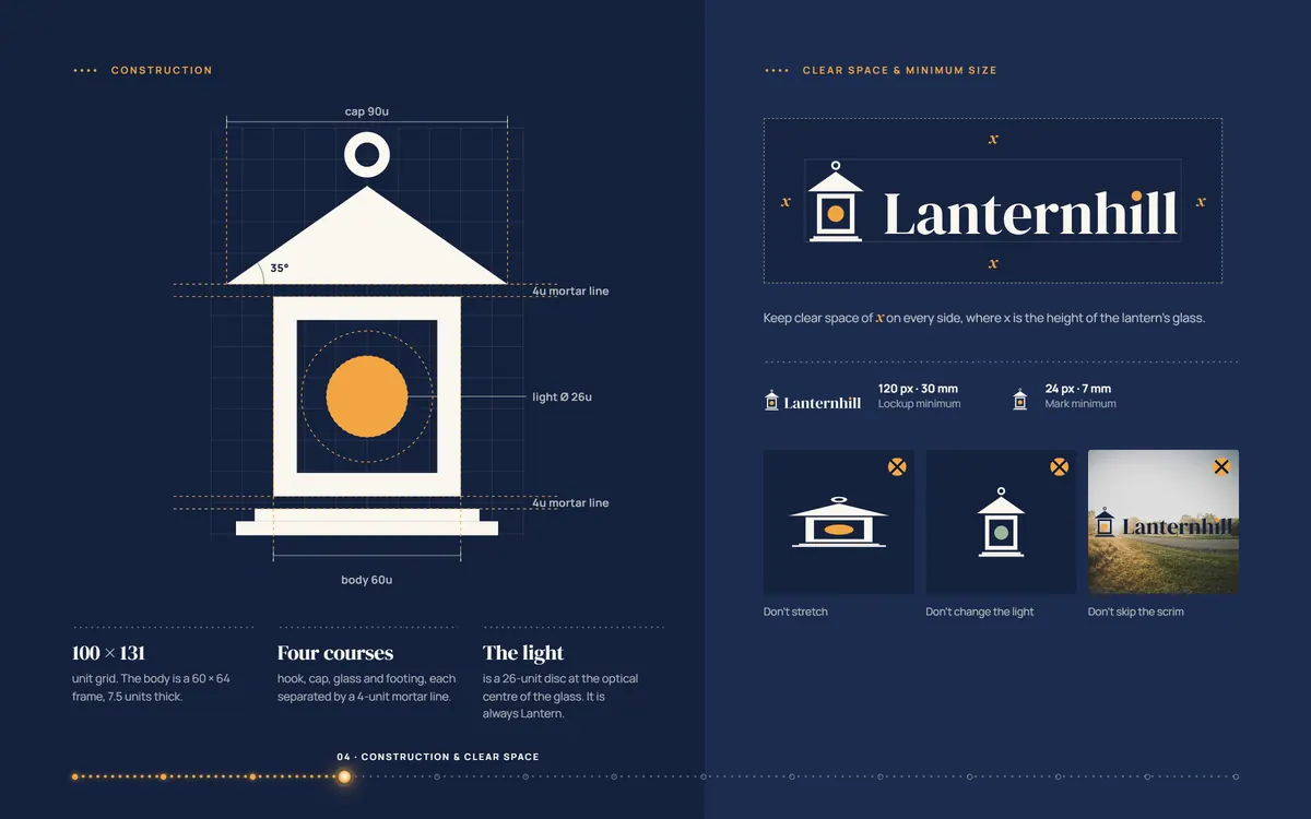 Lanternhill brand book, Construction & clear space