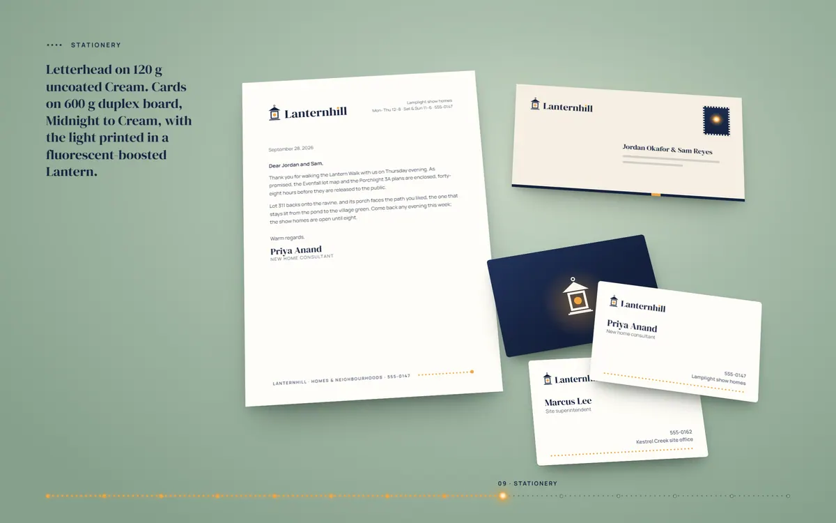 Lanternhill brand book, Stationery