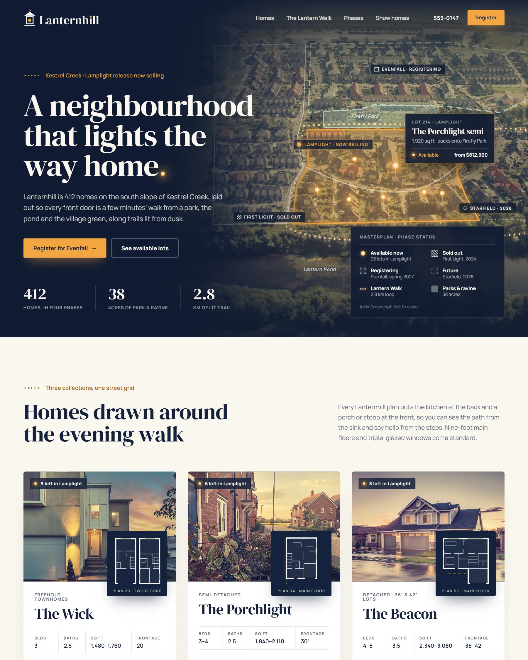 Lanternhill website, desktop