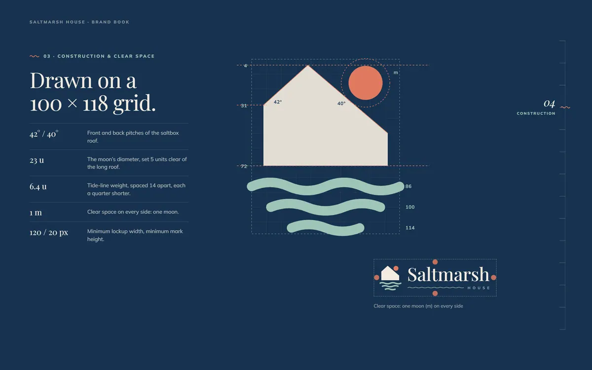 Saltmarsh House brand book, Construction & clear space