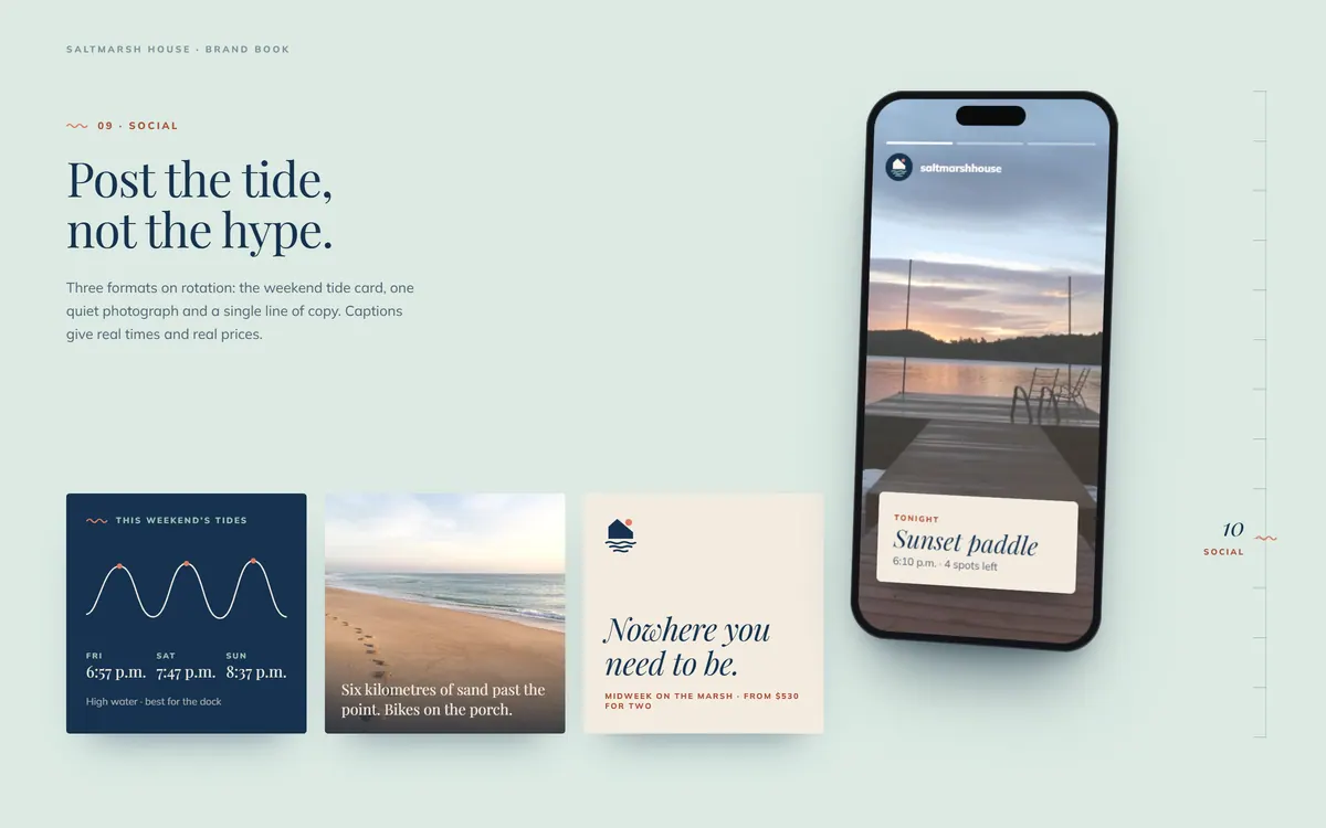 Saltmarsh House brand book, Social