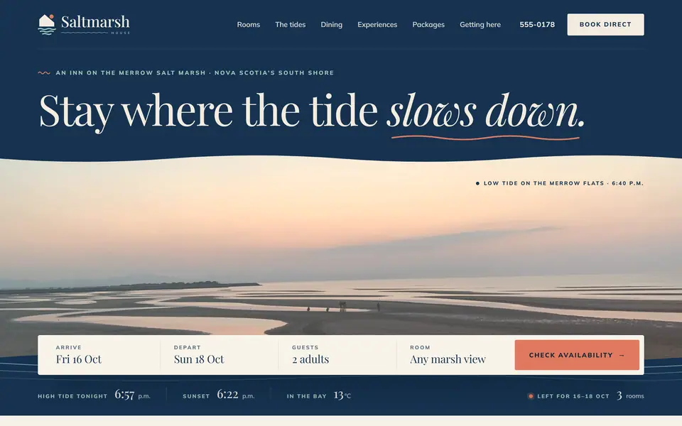 Saltmarsh House website design