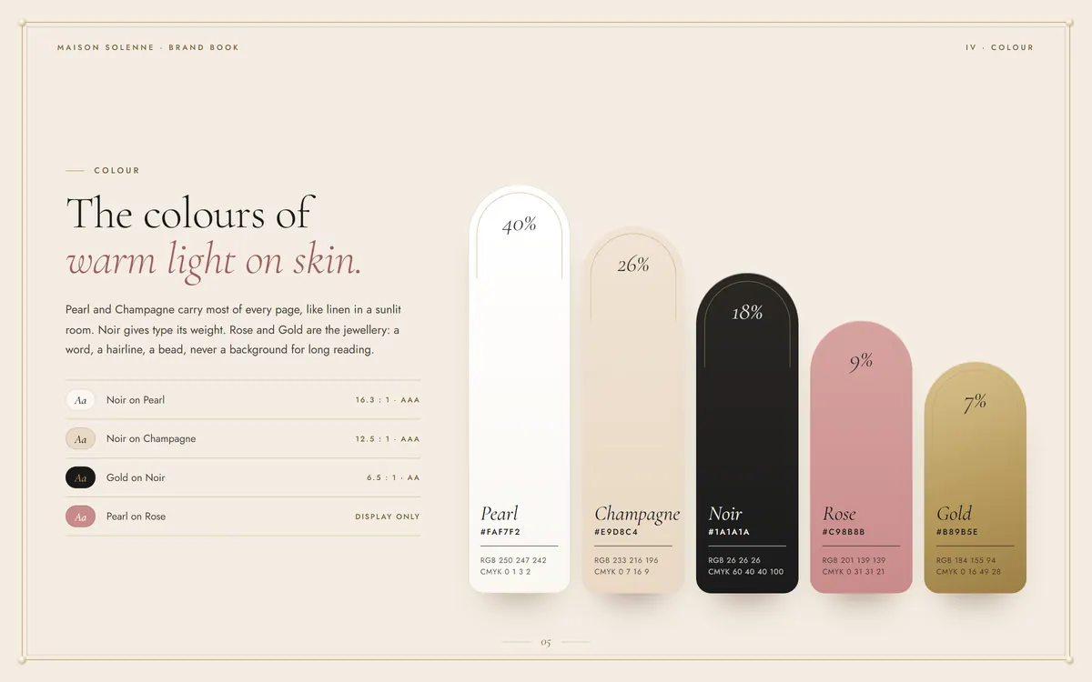 Maison Solenne brand book, Colour