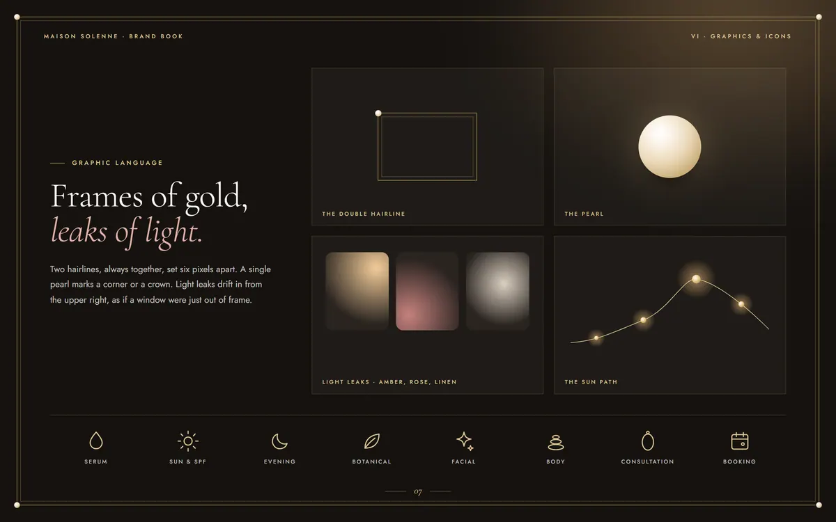 Maison Solenne brand book, Graphics & icons
