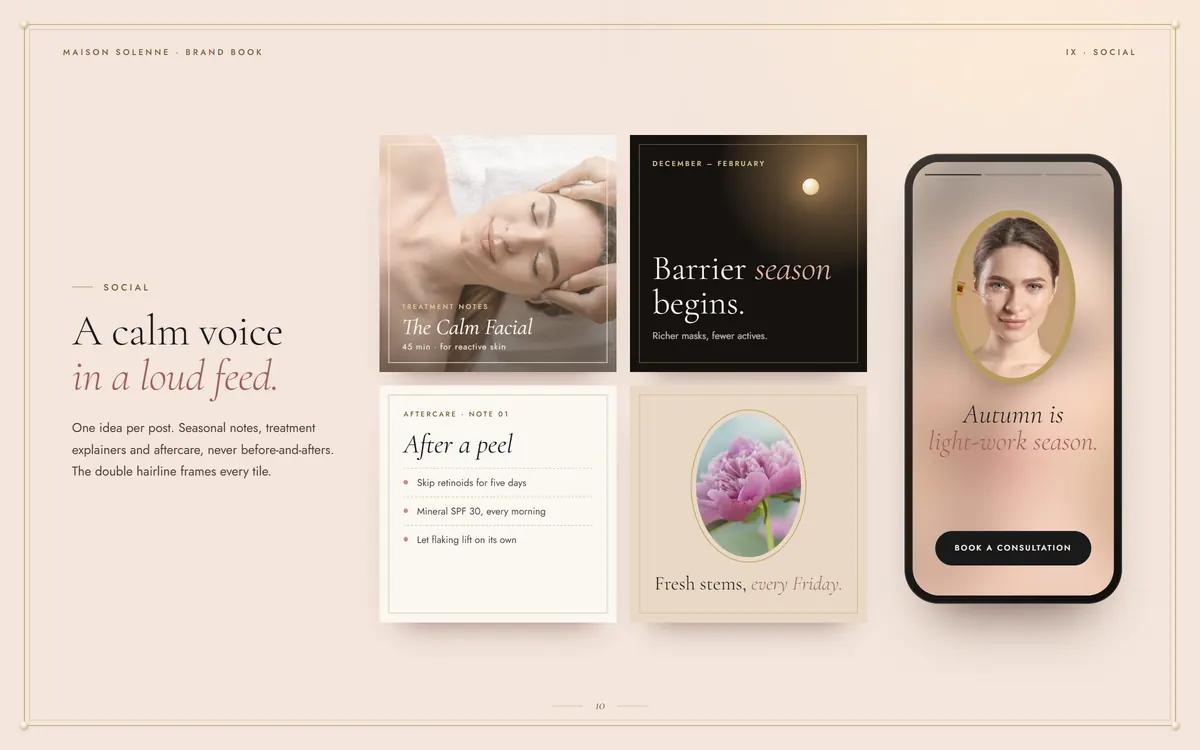 Maison Solenne brand book, Social