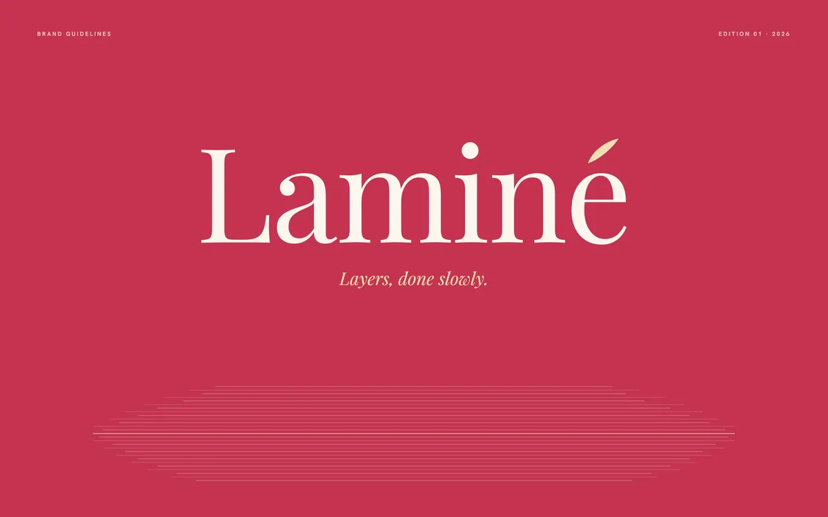 Laminé brand book cover