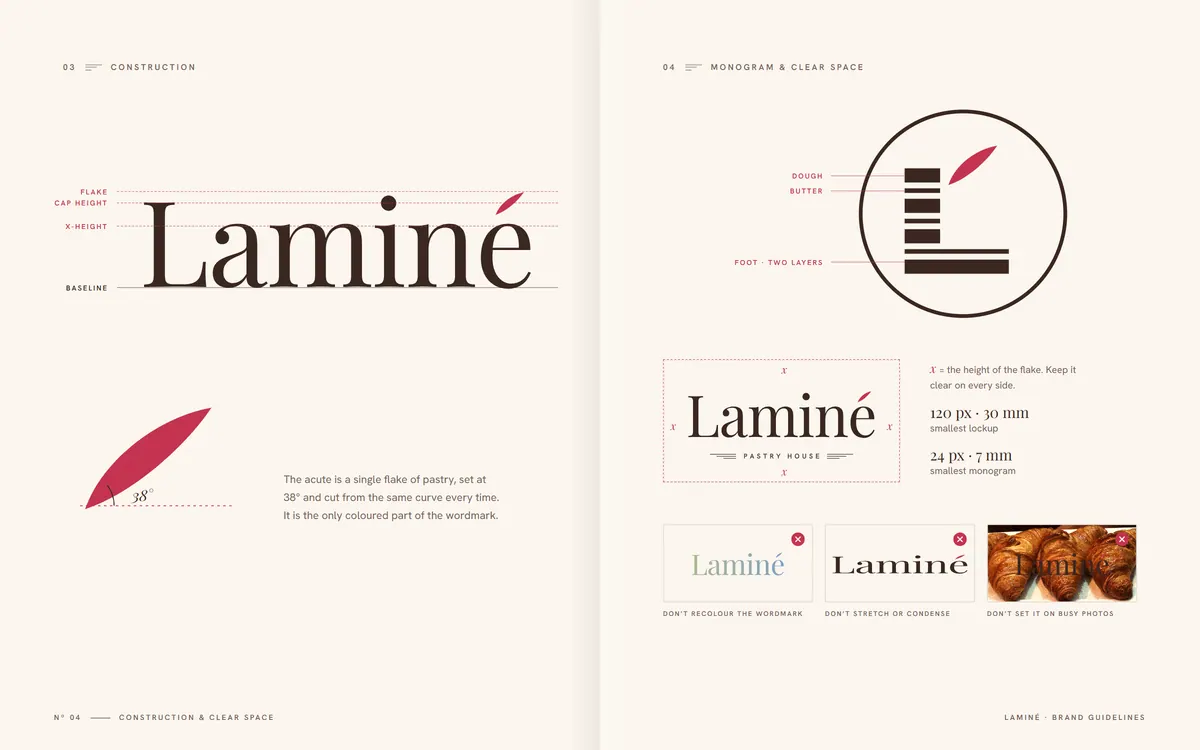 Laminé brand book, Construction & clear space