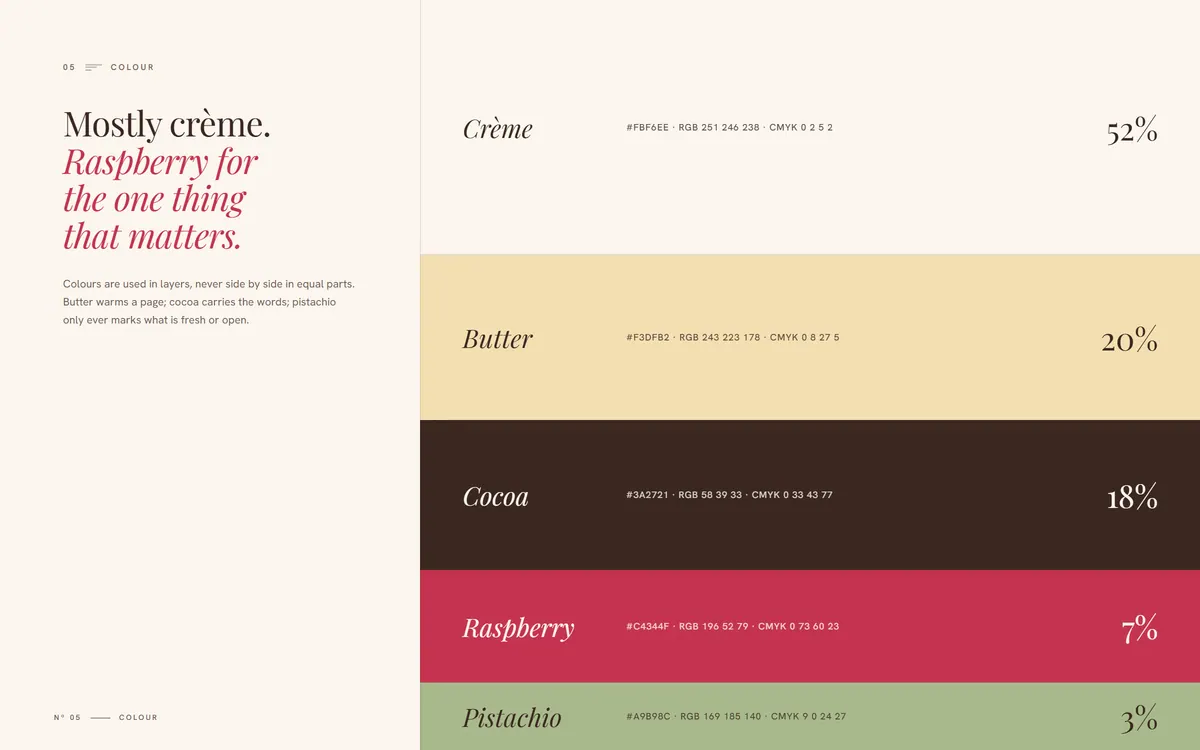 Laminé brand book, Colour