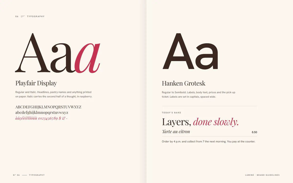 Laminé brand book, Typography