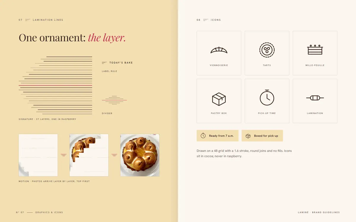Laminé brand book, Graphics & icons