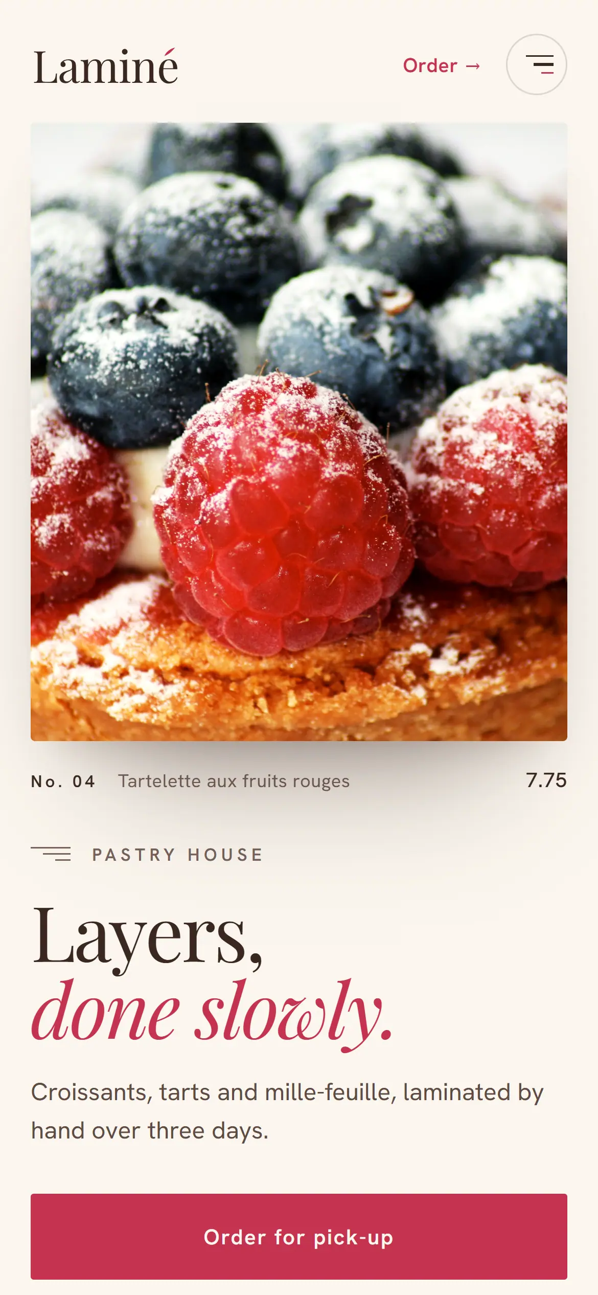 Laminé mobile website