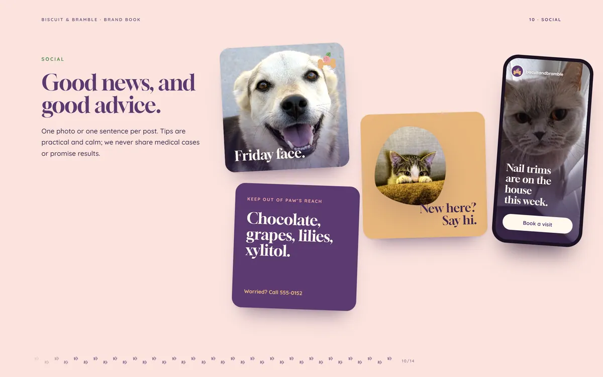 Biscuit & Bramble brand book, Social