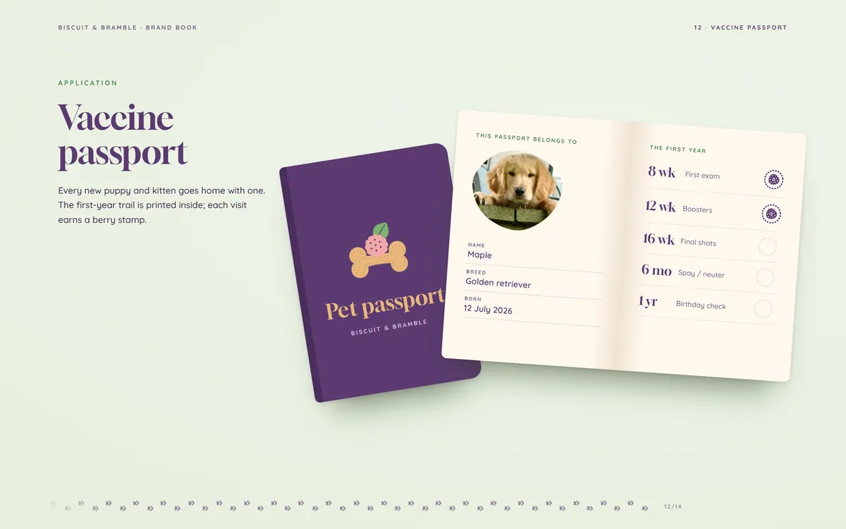 Biscuit & Bramble brand book, Vaccine passport