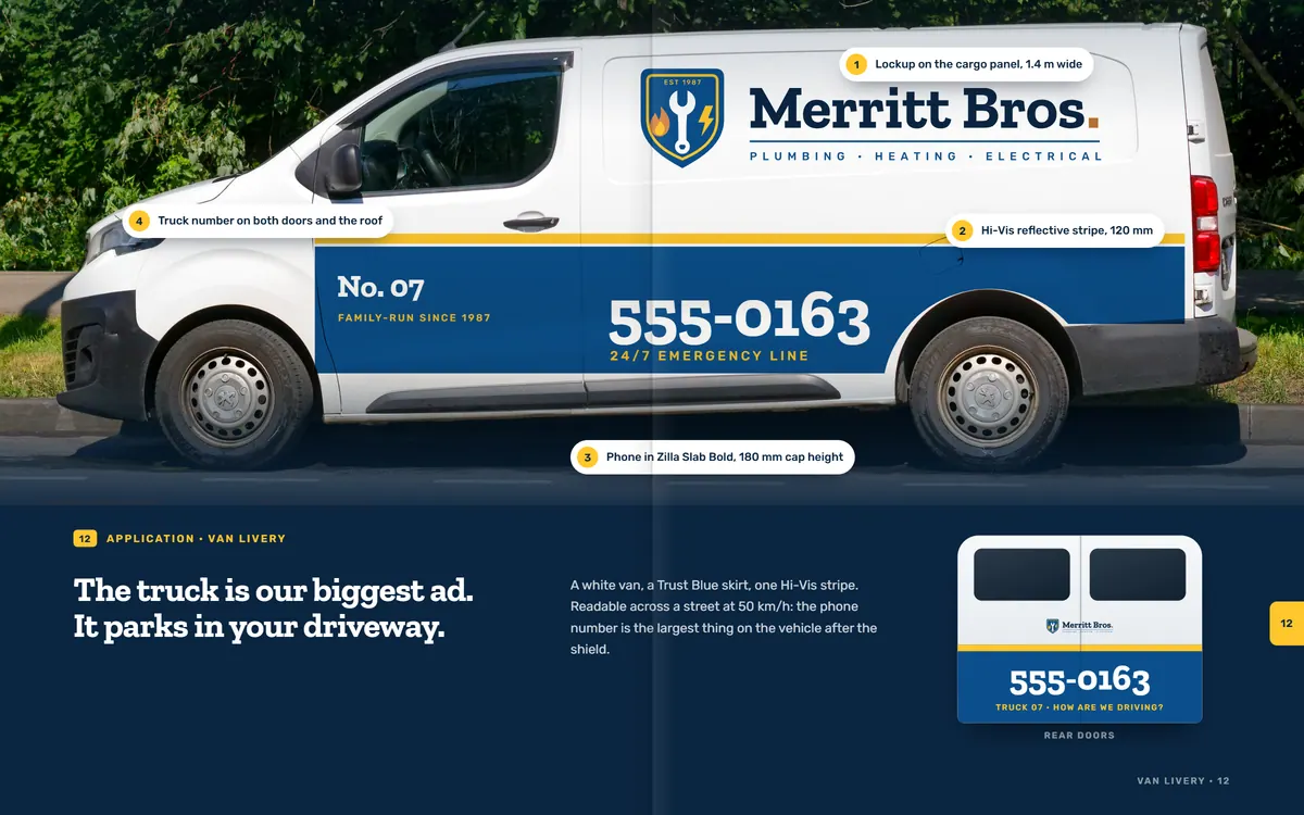 Merritt Bros. brand book, Van livery