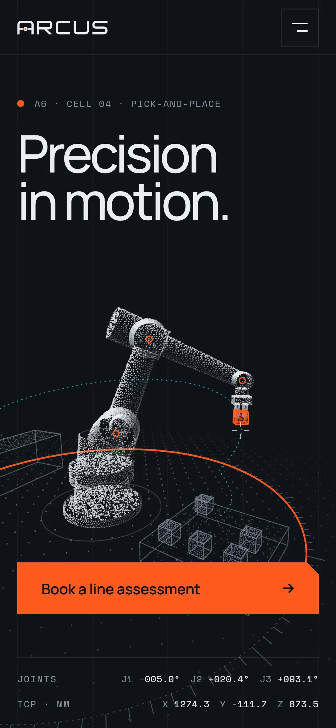 Arcus Robotics mobile website